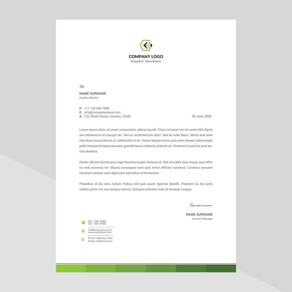 Letterhead template in flat style Free Vector