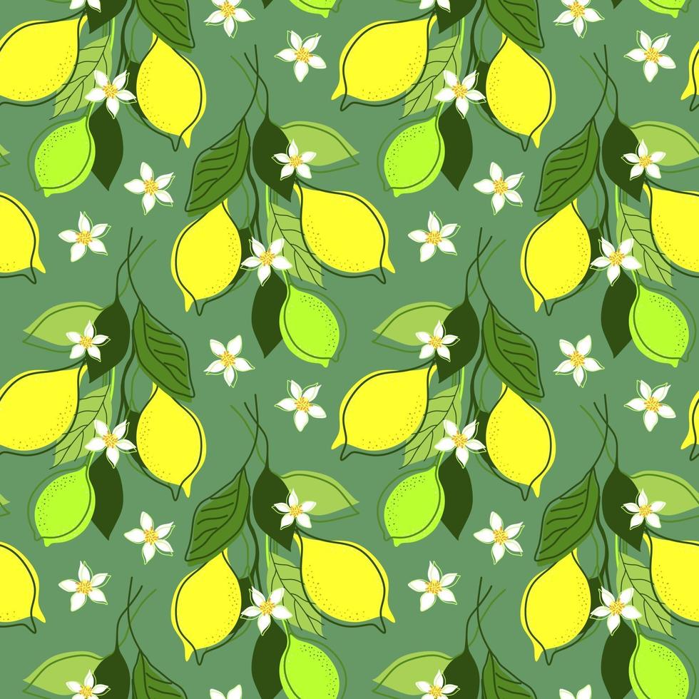 Fondo transparente de menta con ramas de limón vector