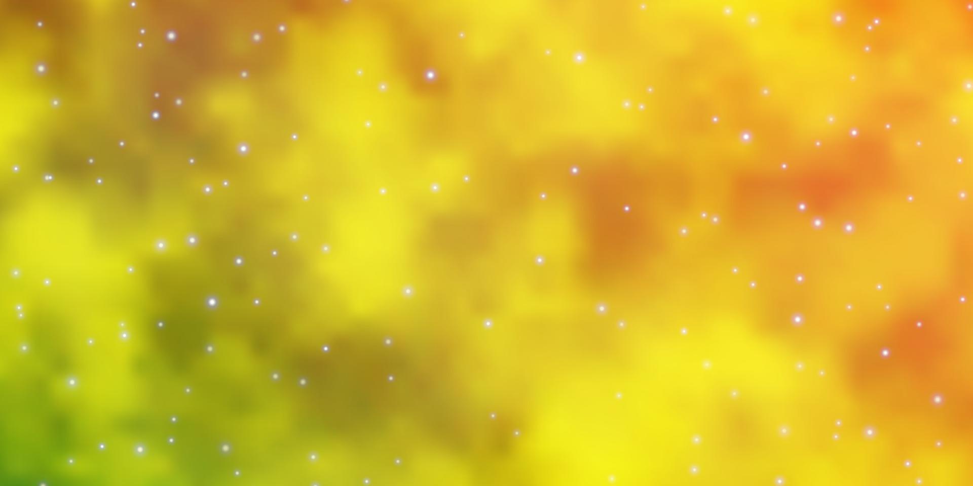 Fondo de vector verde claro, amarillo con estrellas de colores.