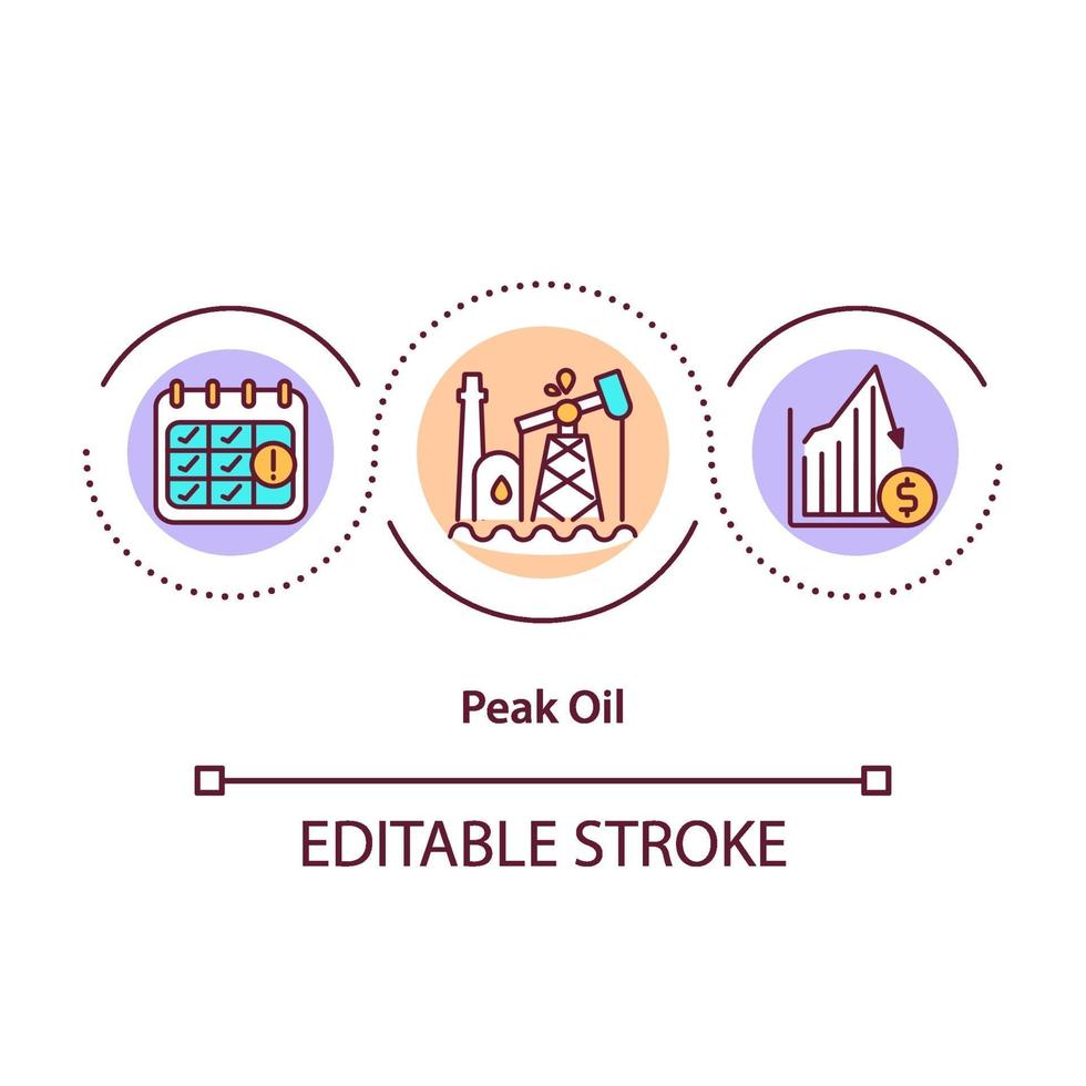 Peak oil concept icon vector