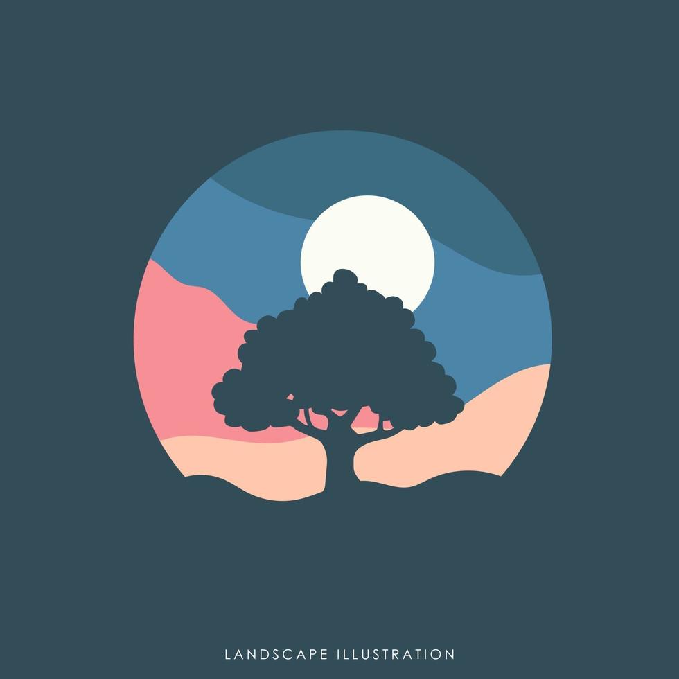 Landscape illustration design vector