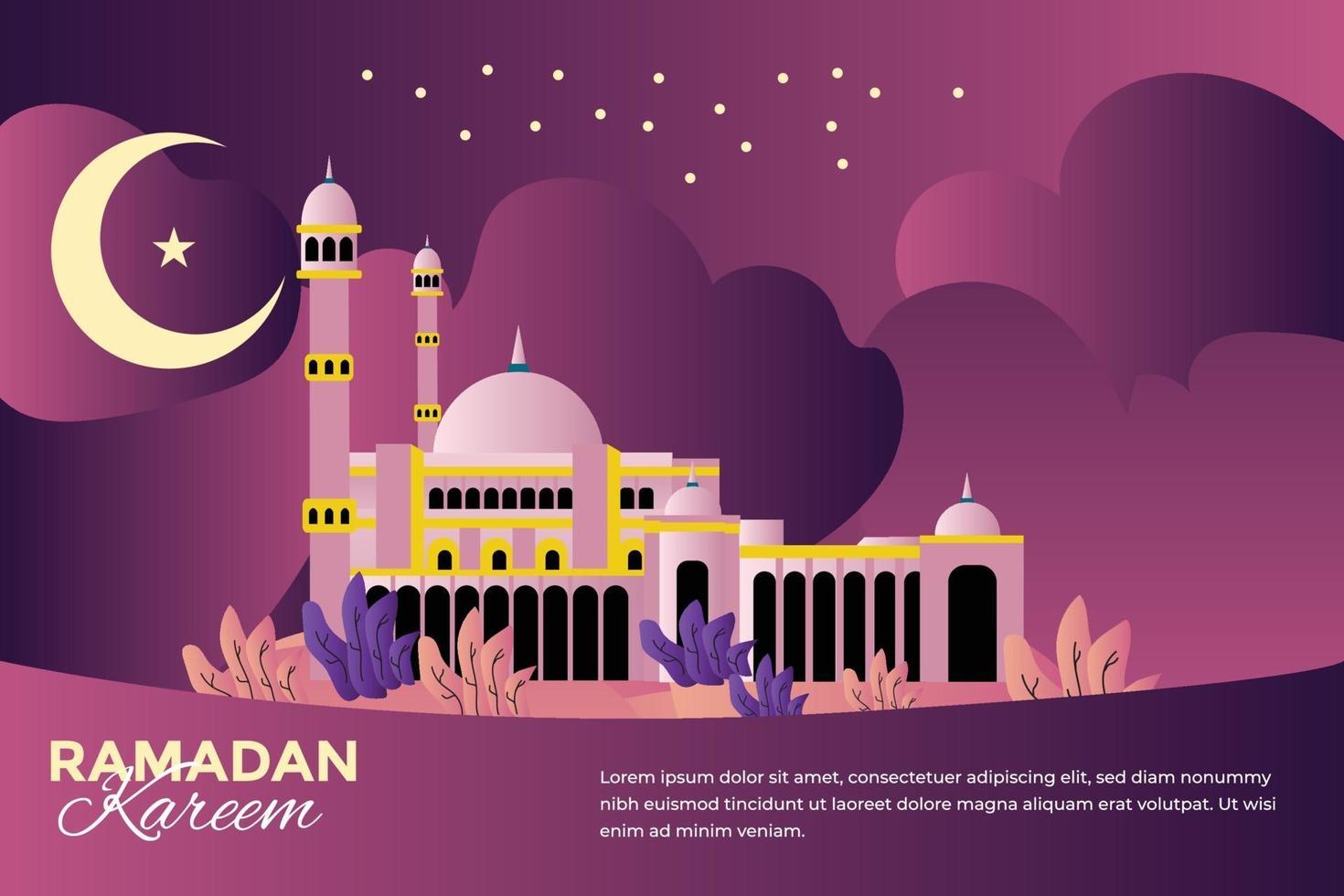 ilustración de celebración de ramadán mubarak vector