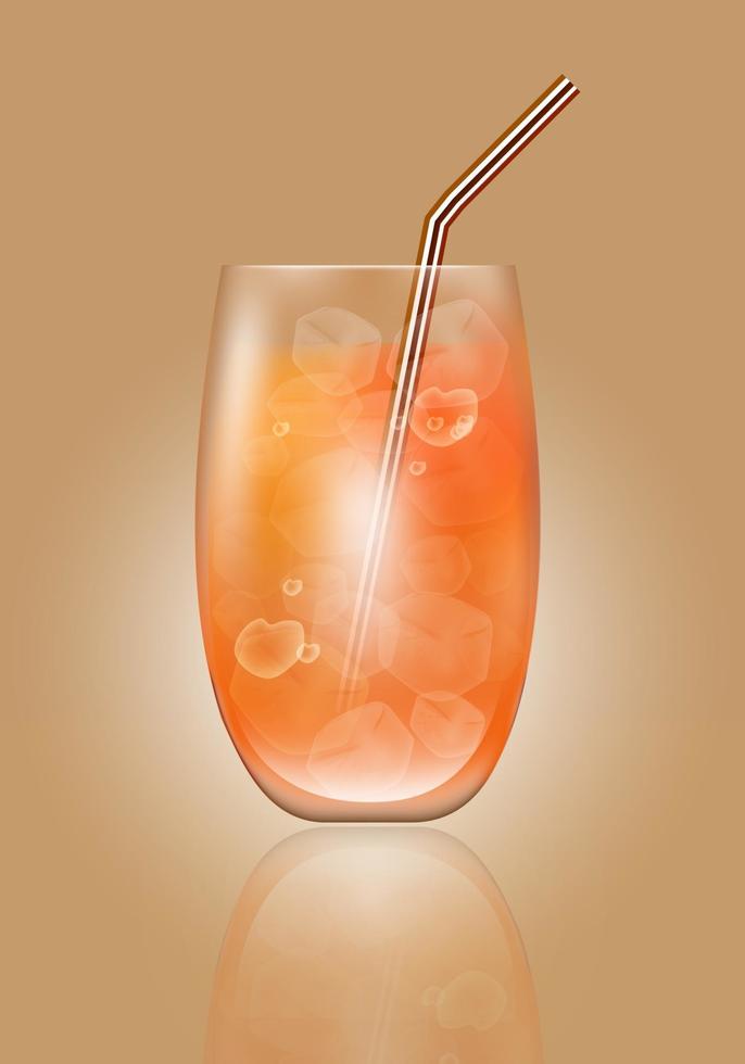 jugo de naranja y hielo vector