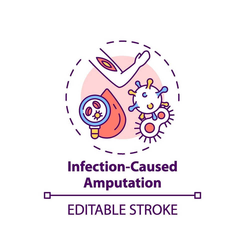 icono de concepto de amputación causada por infección vector