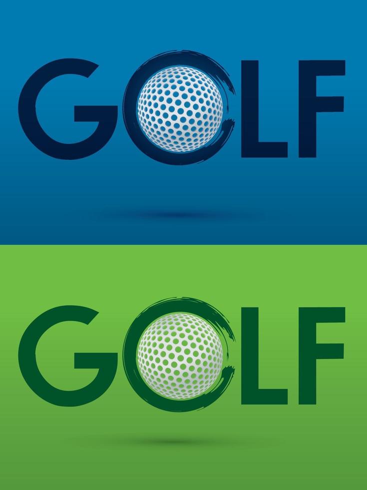 texto de golf con pelota de golf vector