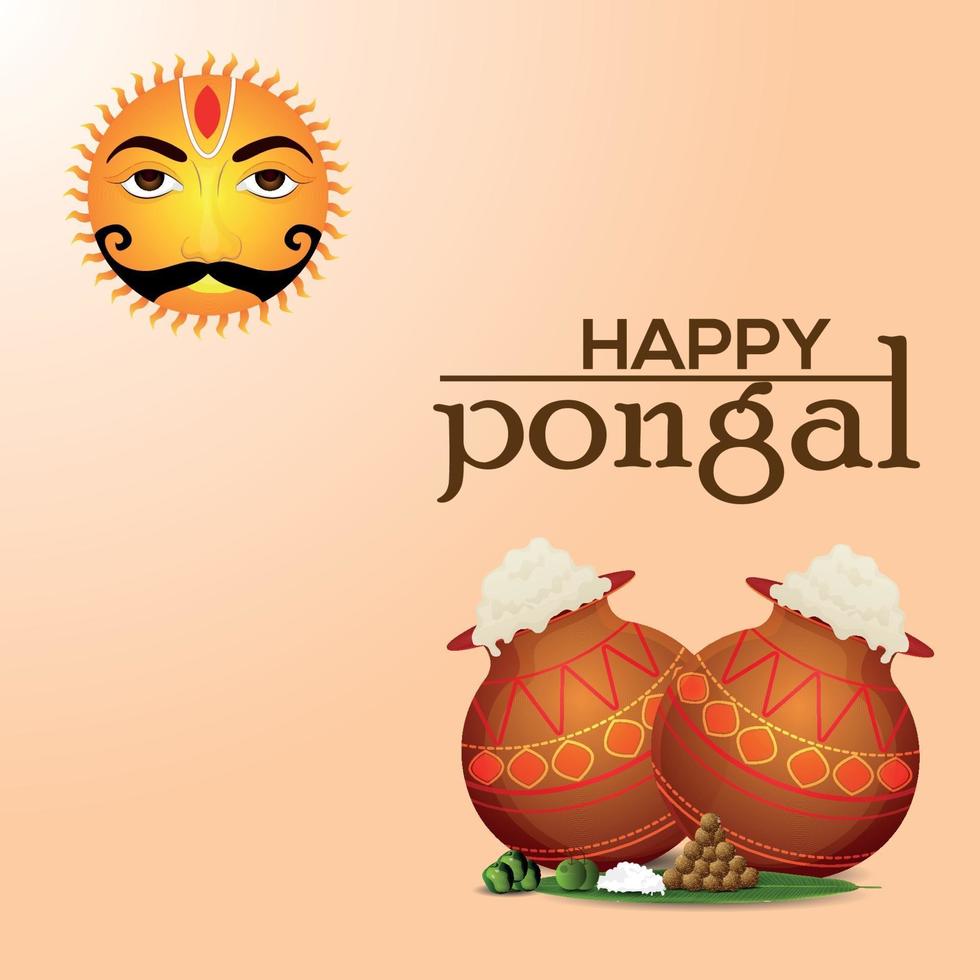feliz diseño de celebración del festival del sur de la india pongal vector
