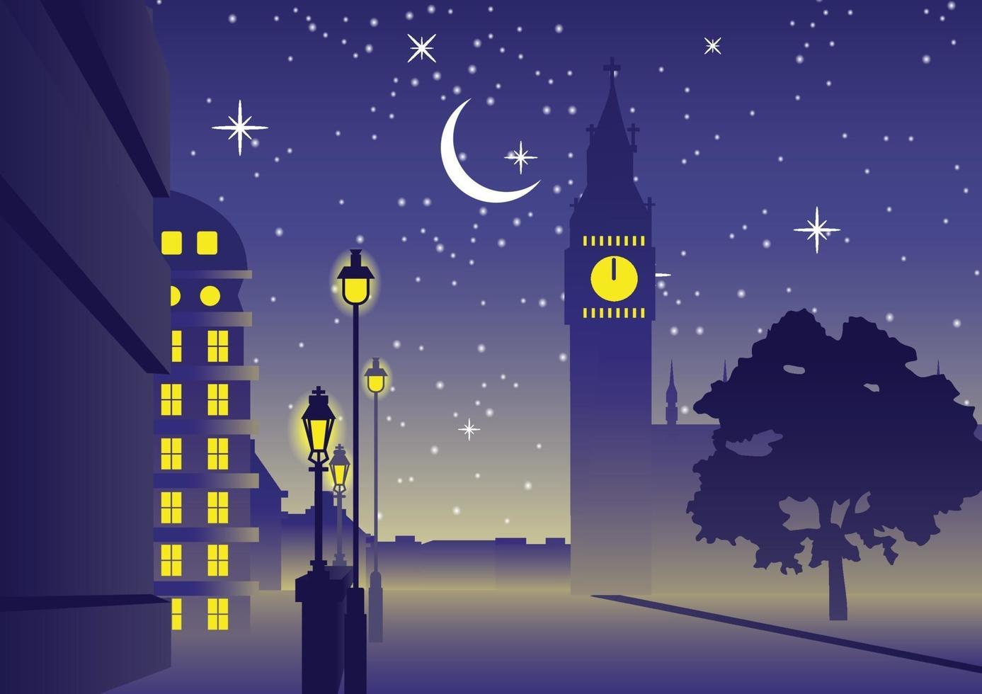 Big Ben clock, famous landmark of England London vector