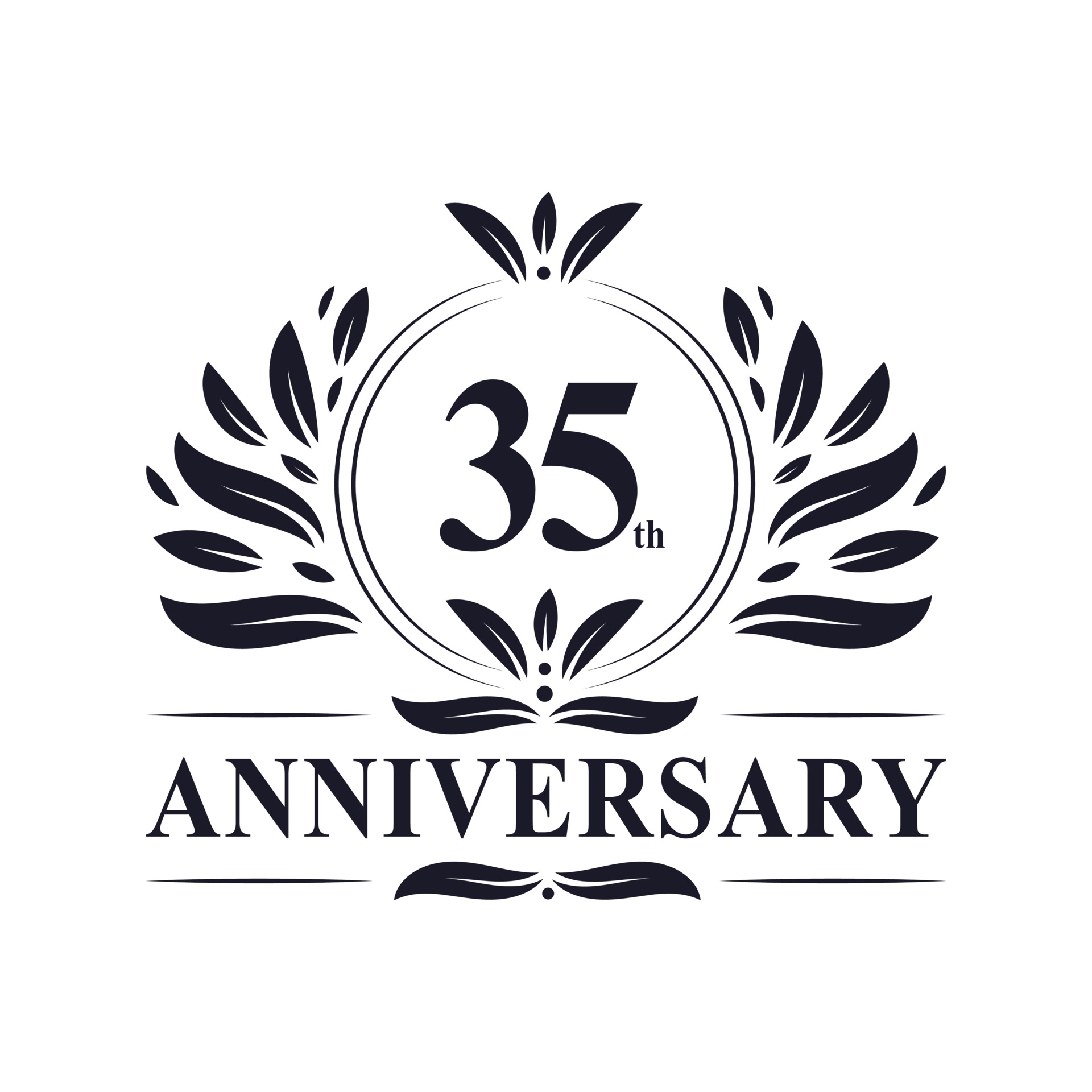35th Anniversary celebration, luxurious 35 years Anniversary logo
