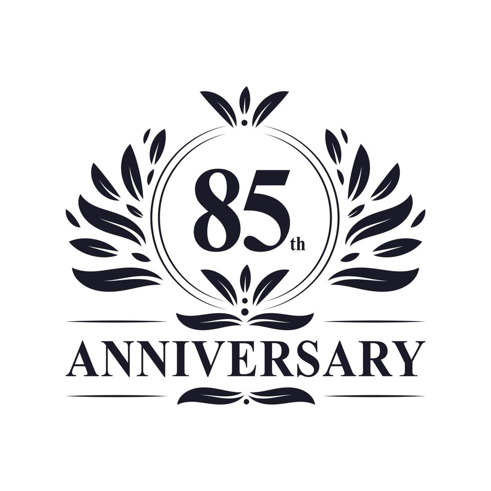 85th Anniversary celebration, luxurious 85 years Anniversary logo design. vector
