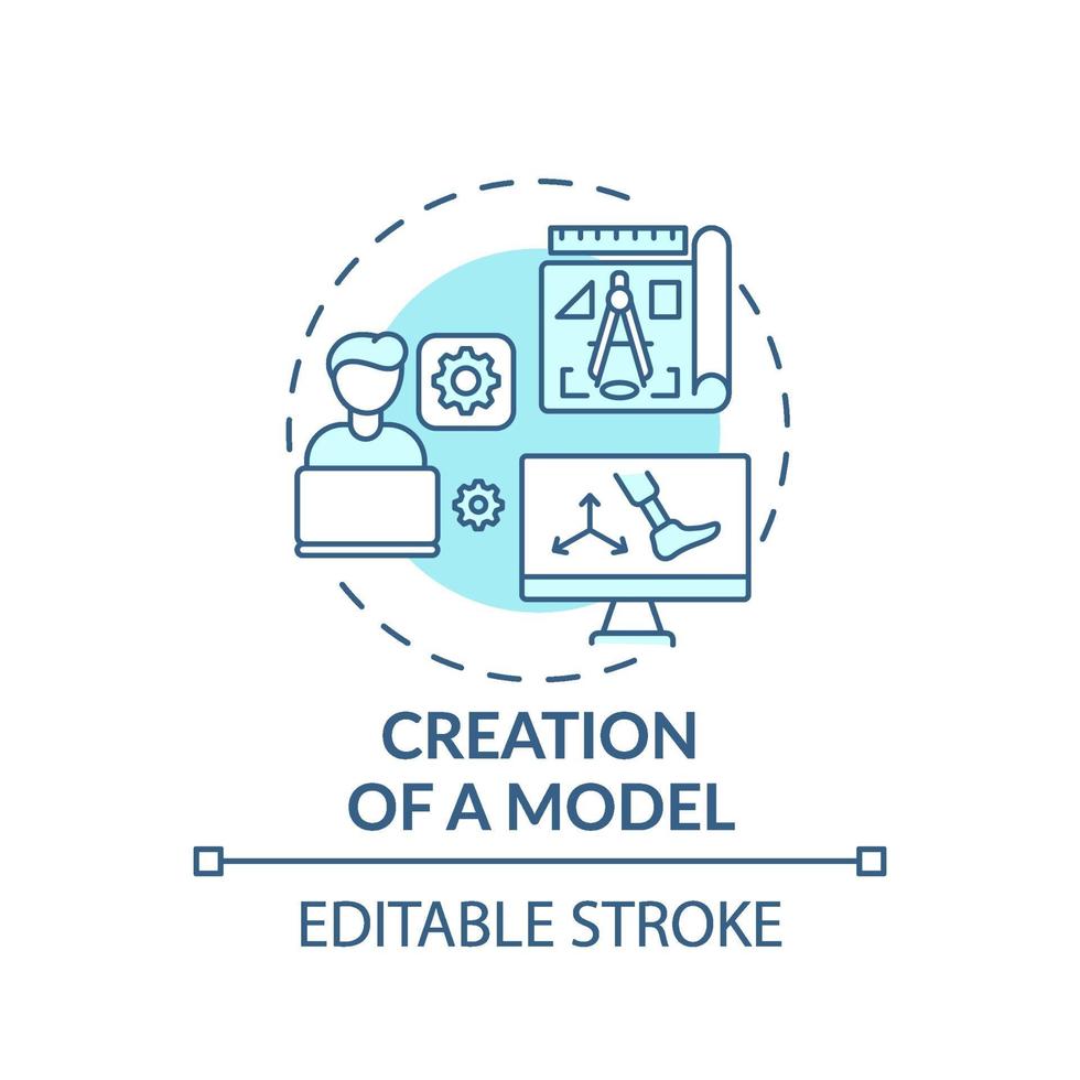 icono de concepto de creación de modelo vector