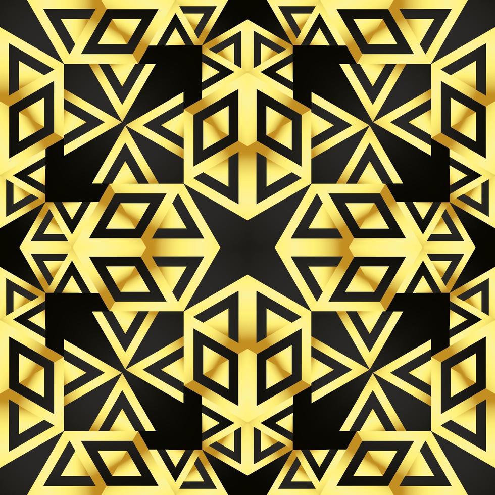 esta es una textura de seda dorada vintage con un patrón art deco africano vector