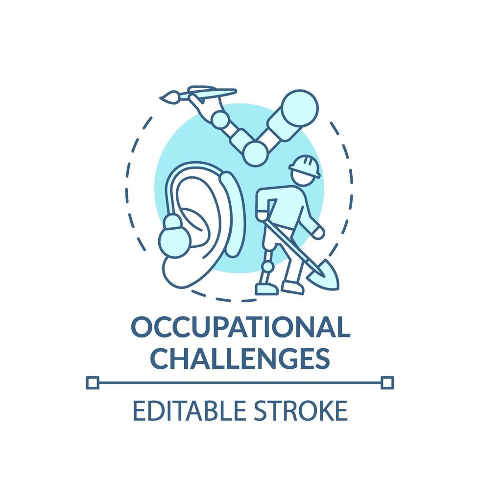 Occupational challenges concept icon vector