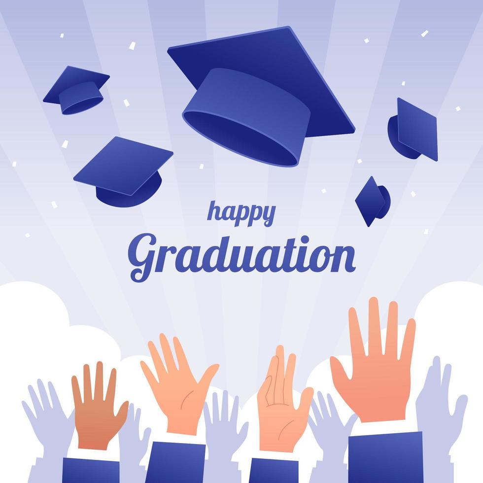 fondo de sombrero de graduación vector