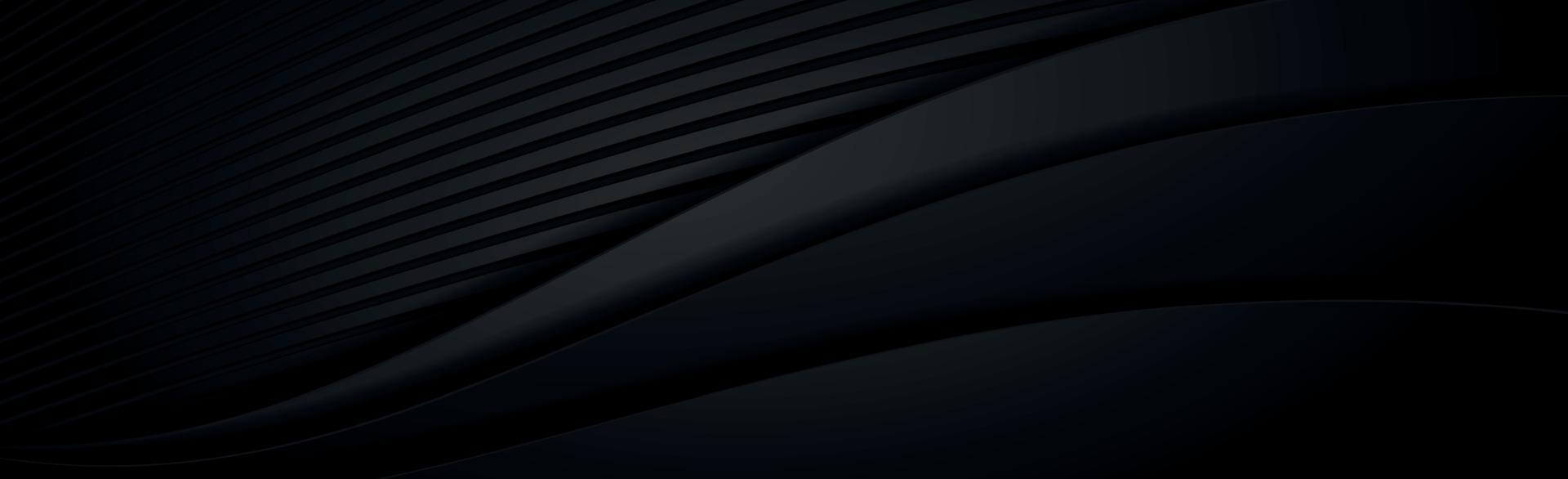 Abstract dark black textured panoramic background - Vector