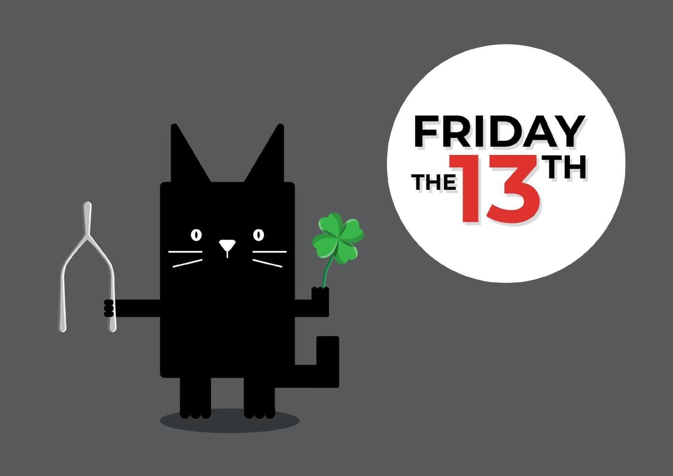 Friday the 13th black cat vector