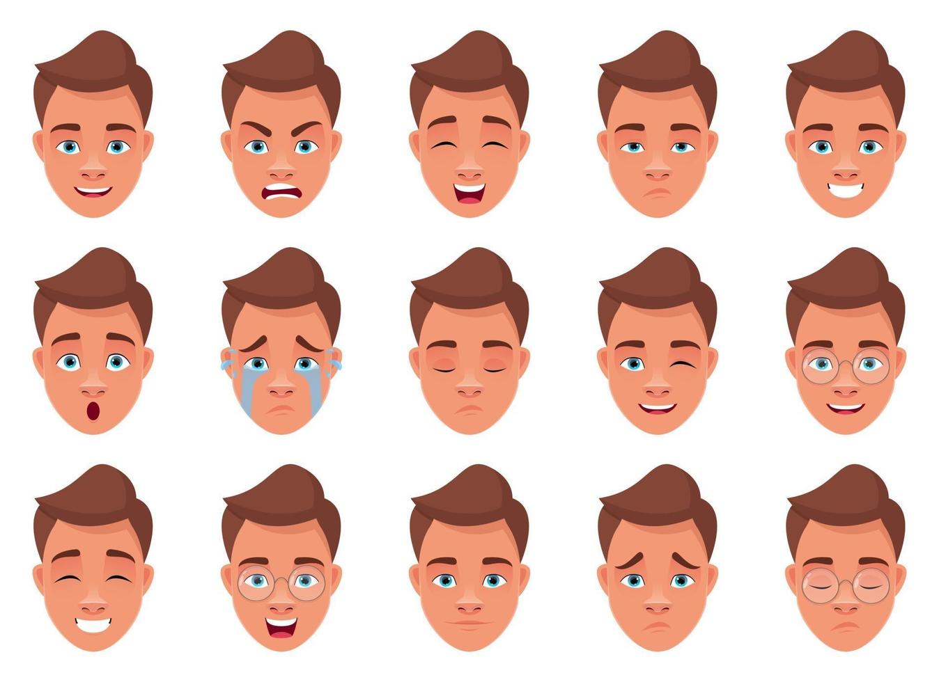 Man face expression vector design illustration isolated on white background