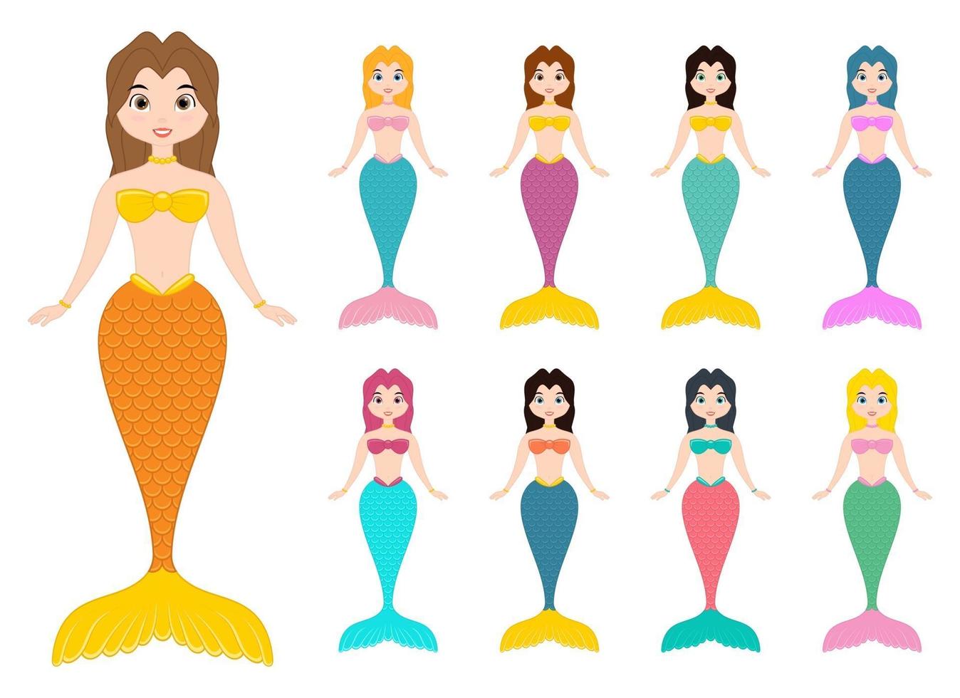 Mermaid vector design illustration isolated on white background