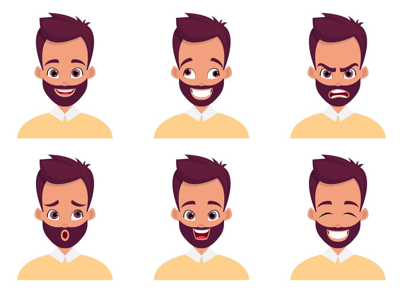 Man face expression vector design illustration isolated on white background