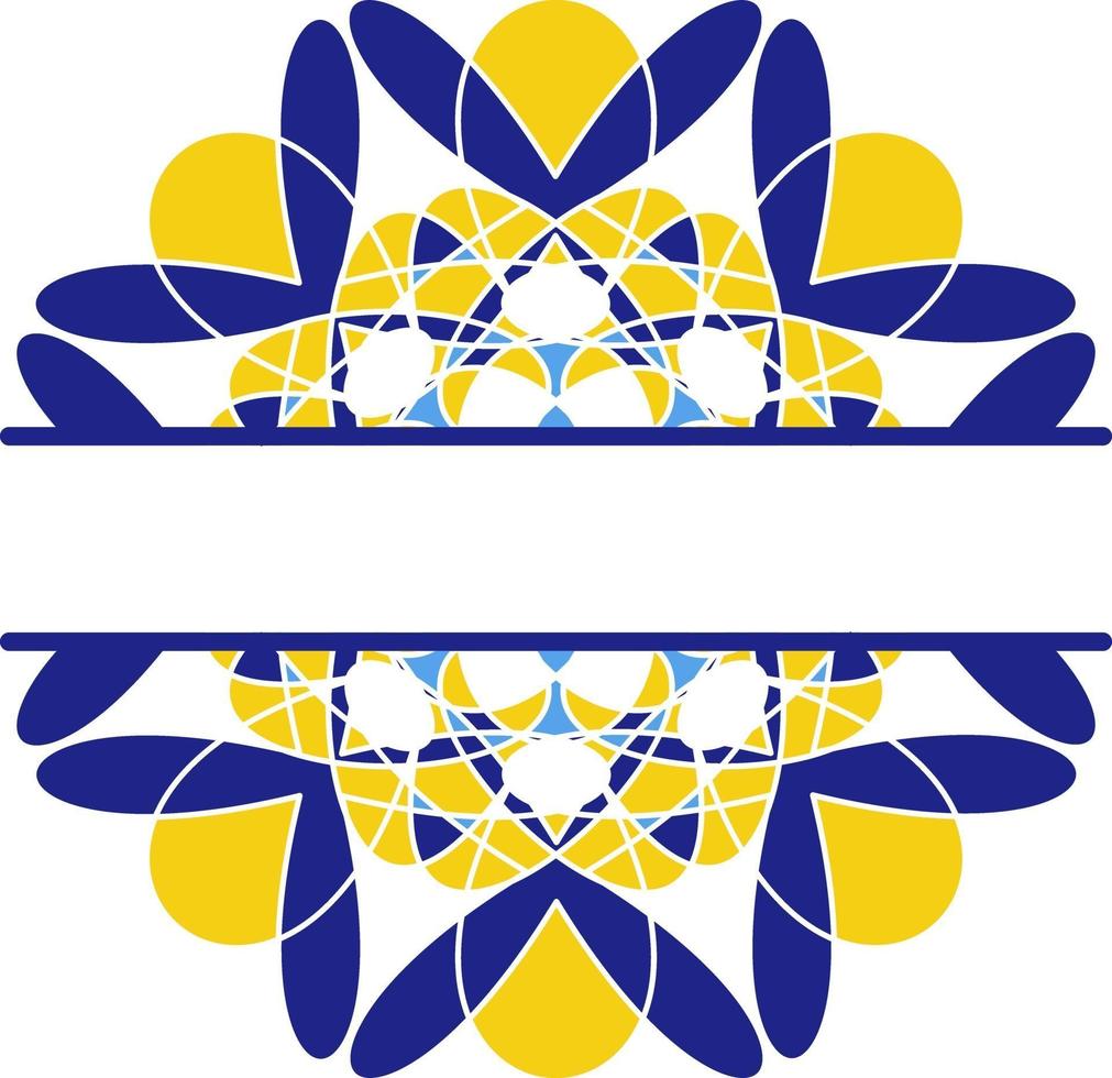 Mandala in Azulejo style, Portuguese circular ornament. vector