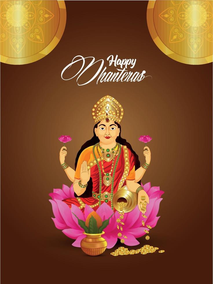 Dhanteras sale for Website banner design with golden coin pots vector