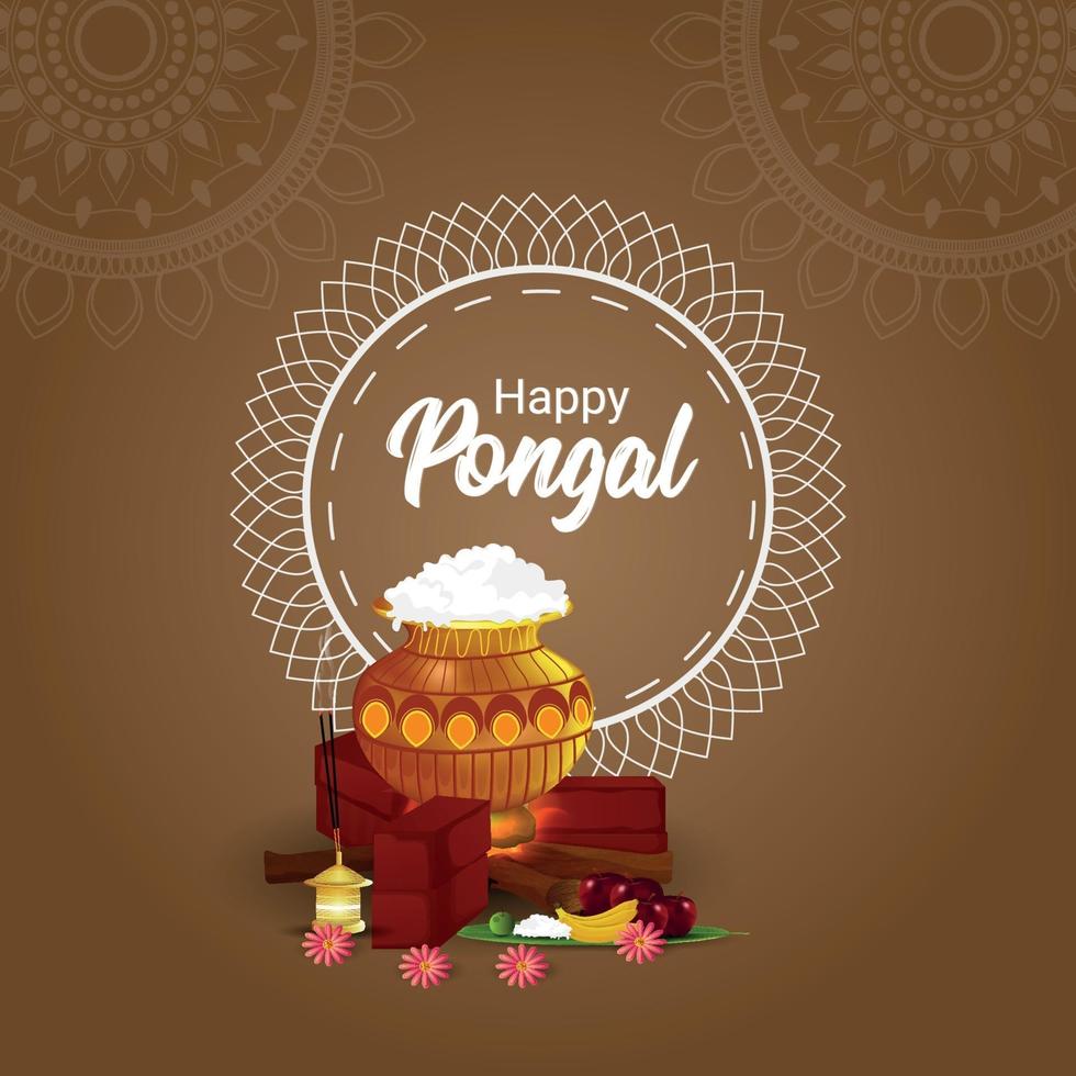 feliz fondo y ilustración creativa pongal vector