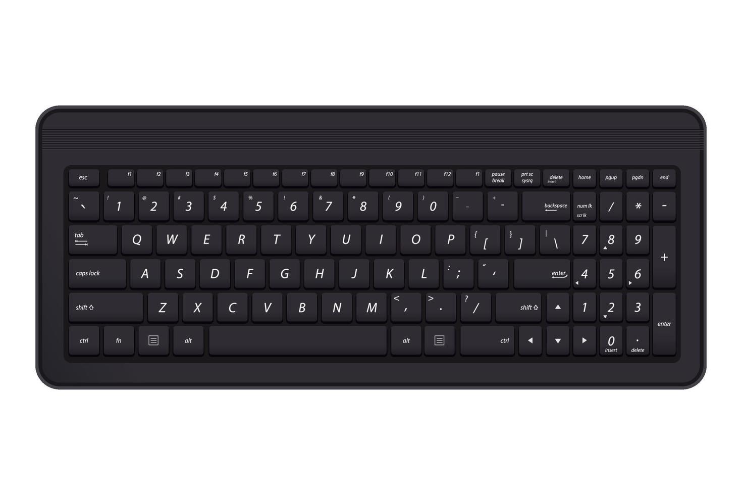 Keyboard black realistic vector