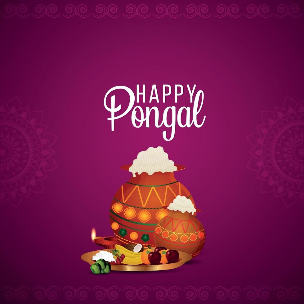 Happy pongal creative illustration and background vector