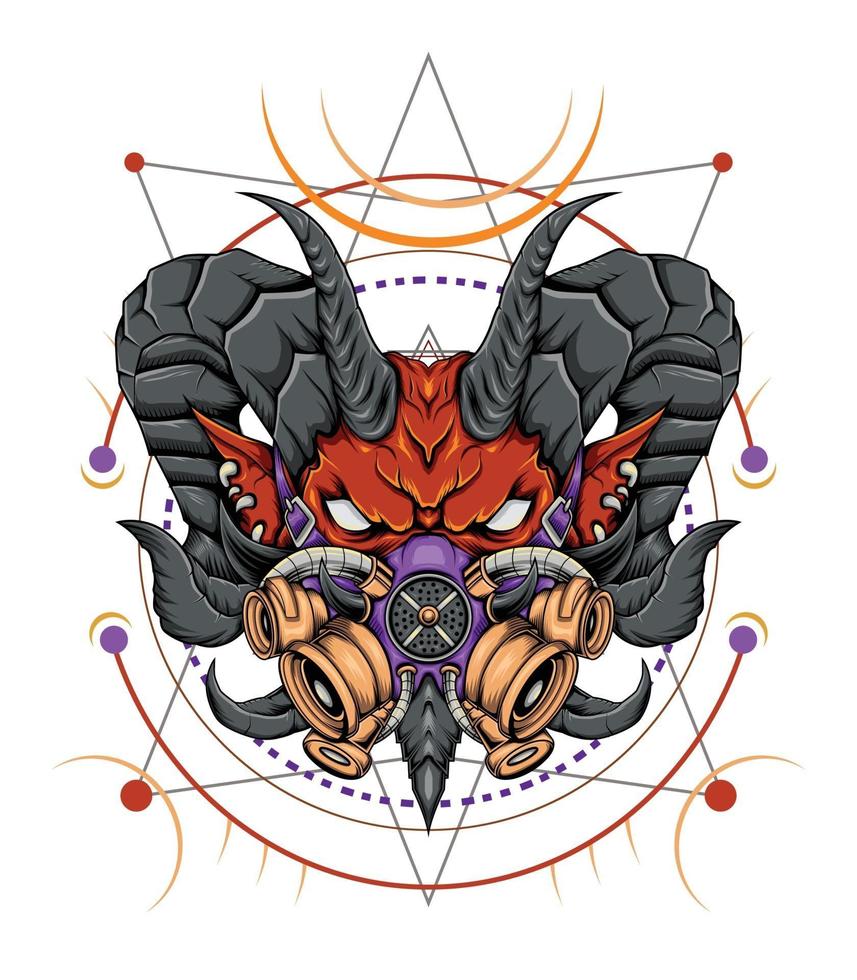 Devil head with angry face vector
