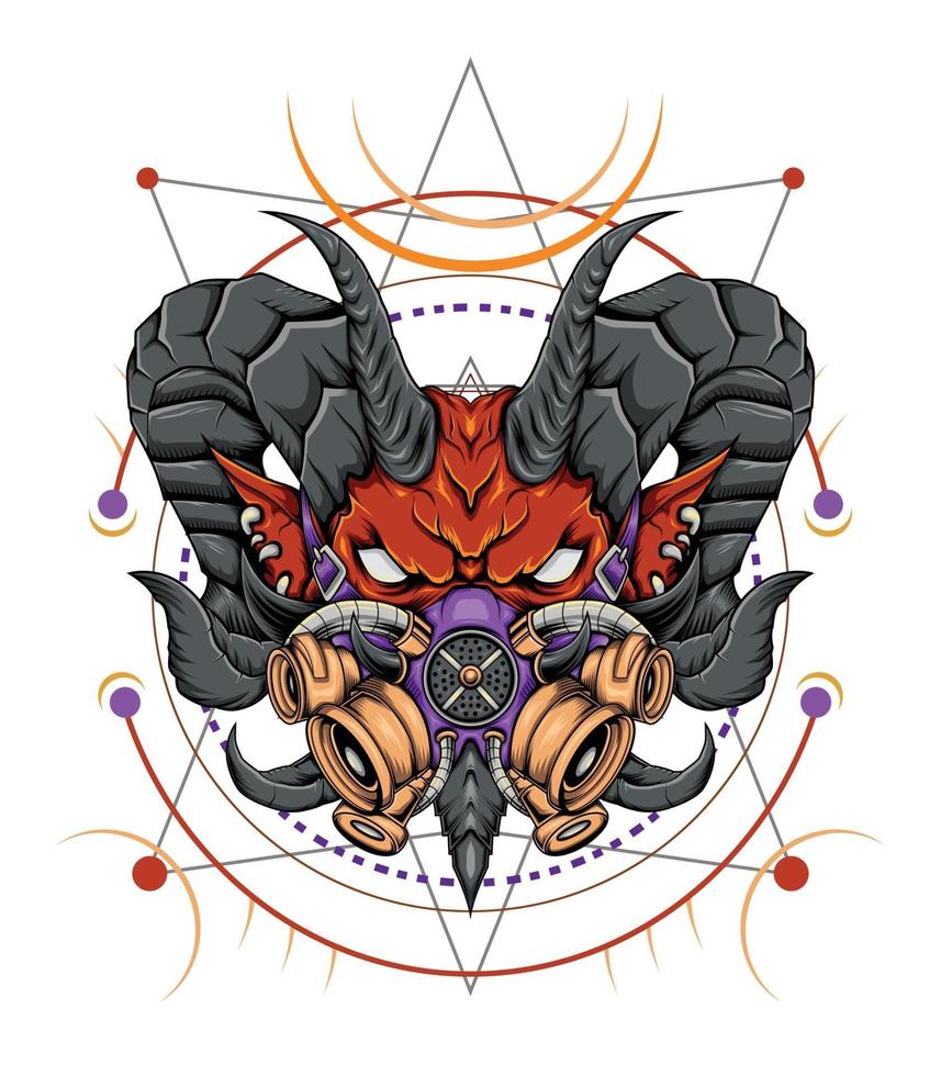 Devil head with angry face vector