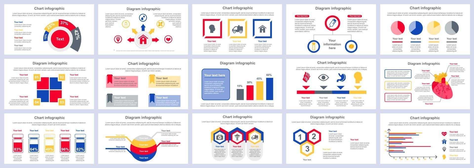 servicios médicos infografía presentación diapositivas plantilla vector plantilla de diseño