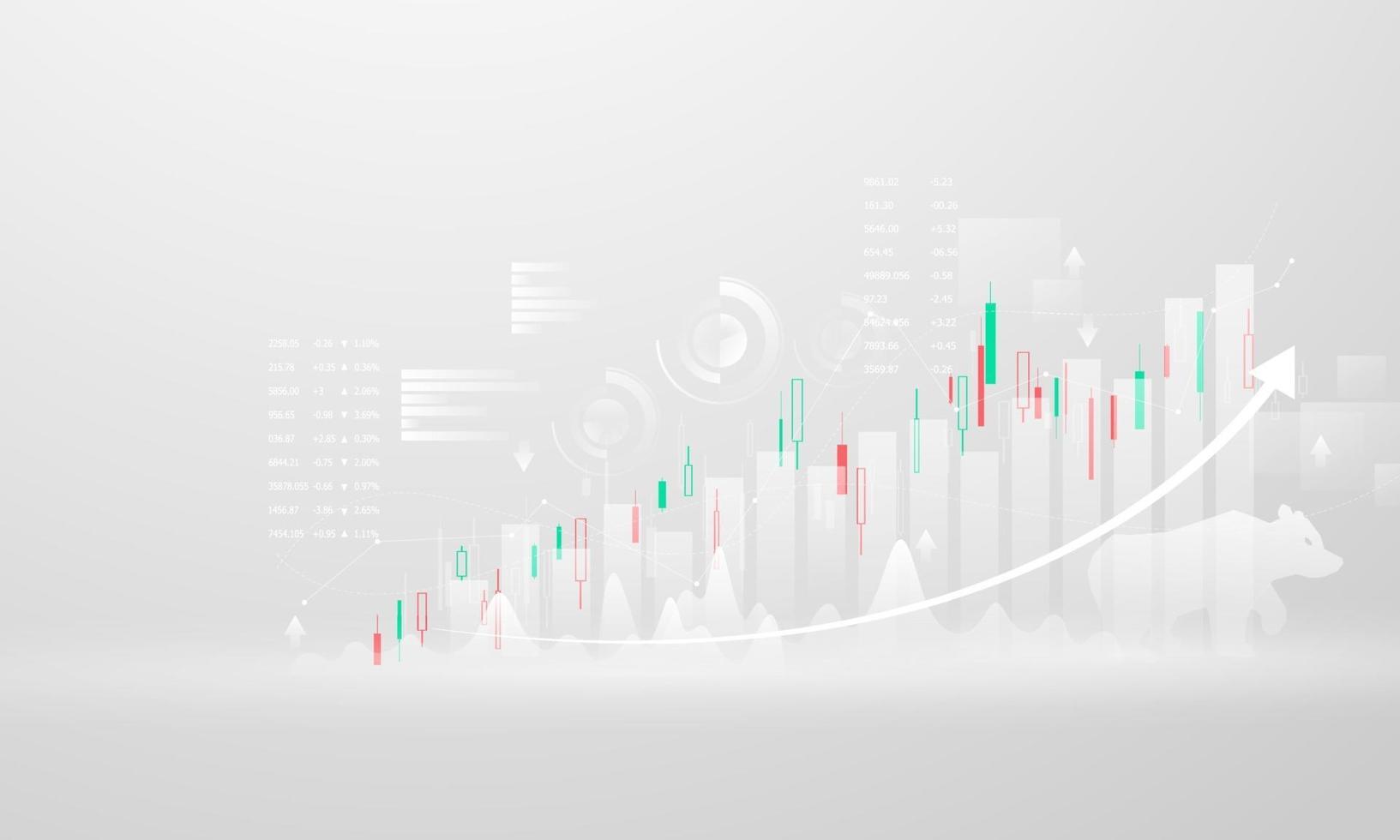 mercado de valores, gráfico económico con diagramas, conceptos e informes comerciales y financieros, fondo del concepto de comunicación de tecnología abstracta vector