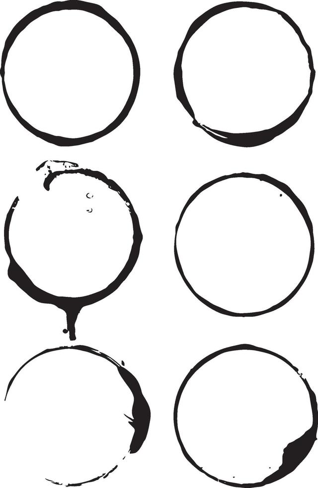 6 Pieces Grunge Brush Strokes vector