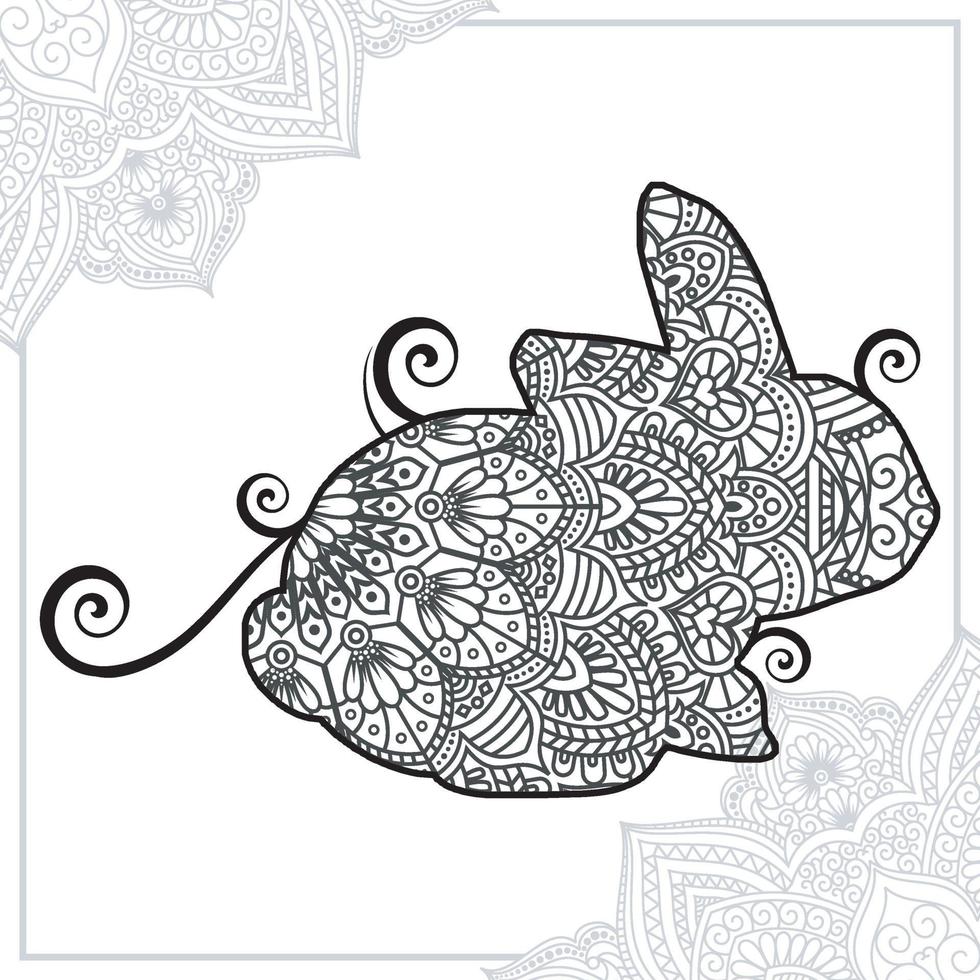 mandala de rinoceronte. elementos decorativos vintage. patrón oriental, ilustración vectorial. vector