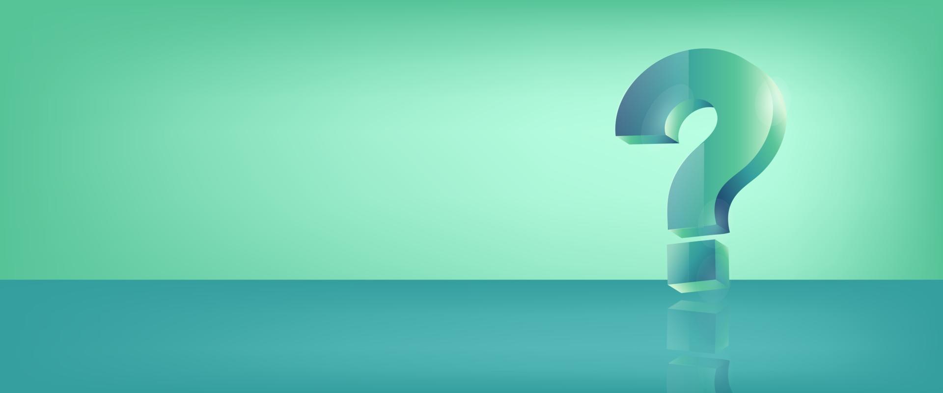 question mark in front of banner background. vector