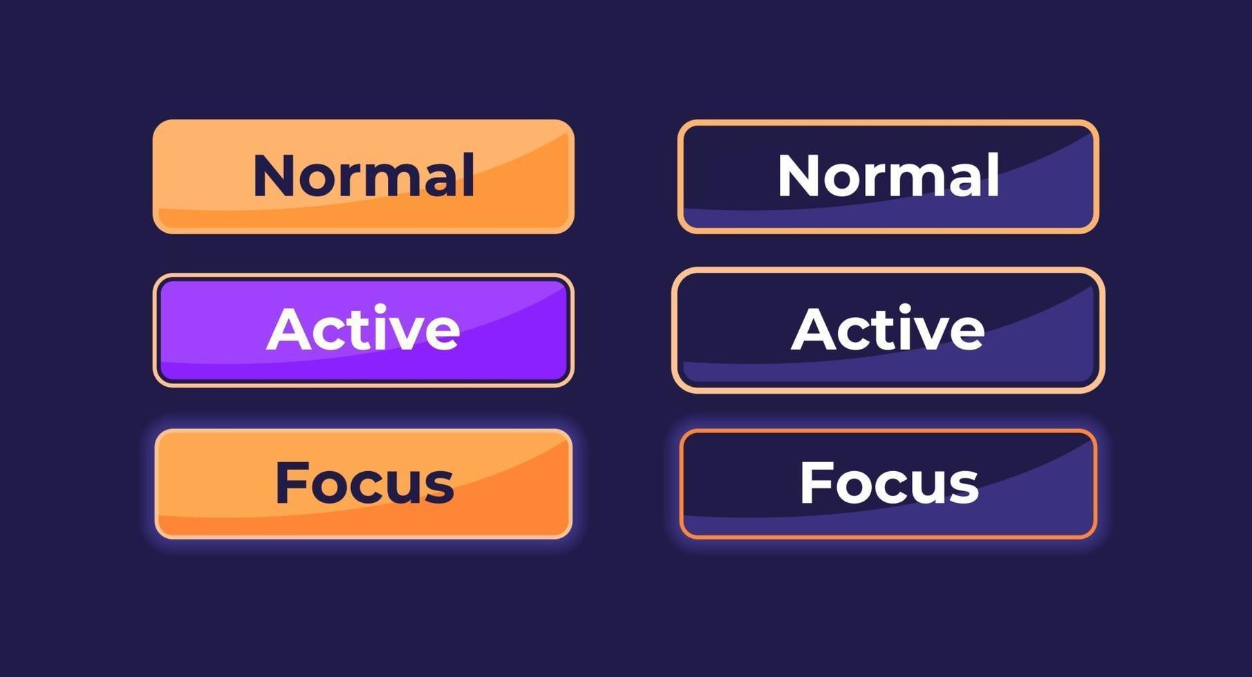 Active and inactive Settings UI elements kit vector