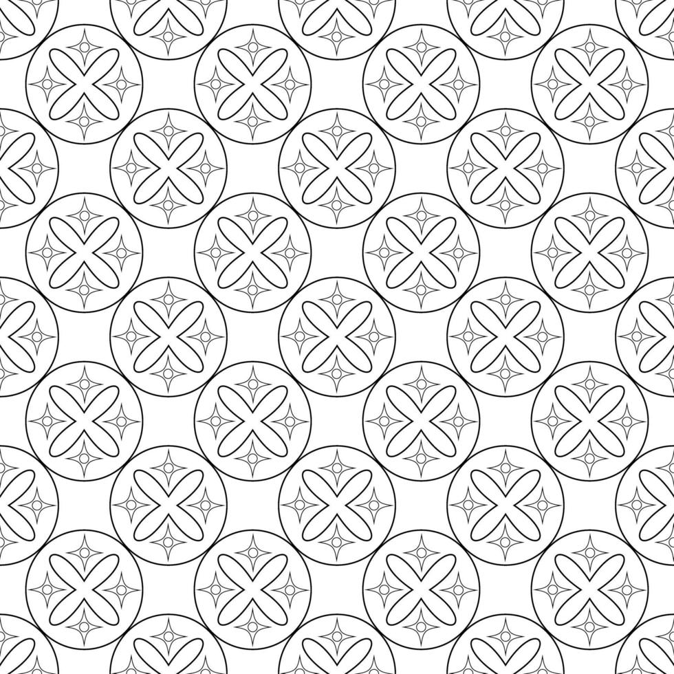 black and white seamless pattern geometric ornament vector
