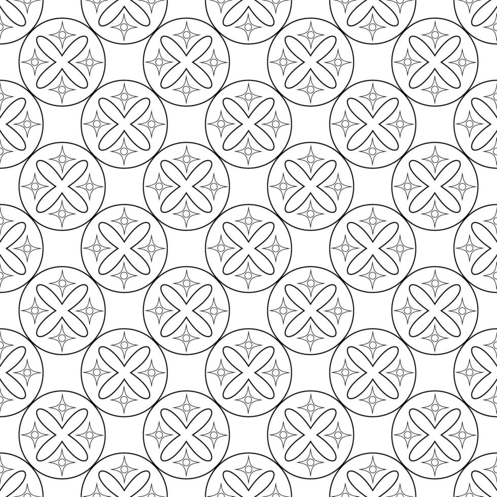 black and white seamless pattern geometric ornament vector