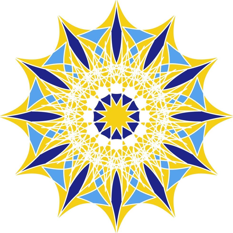 Mandala in Azulejo style, Portuguese circular ornament. vector