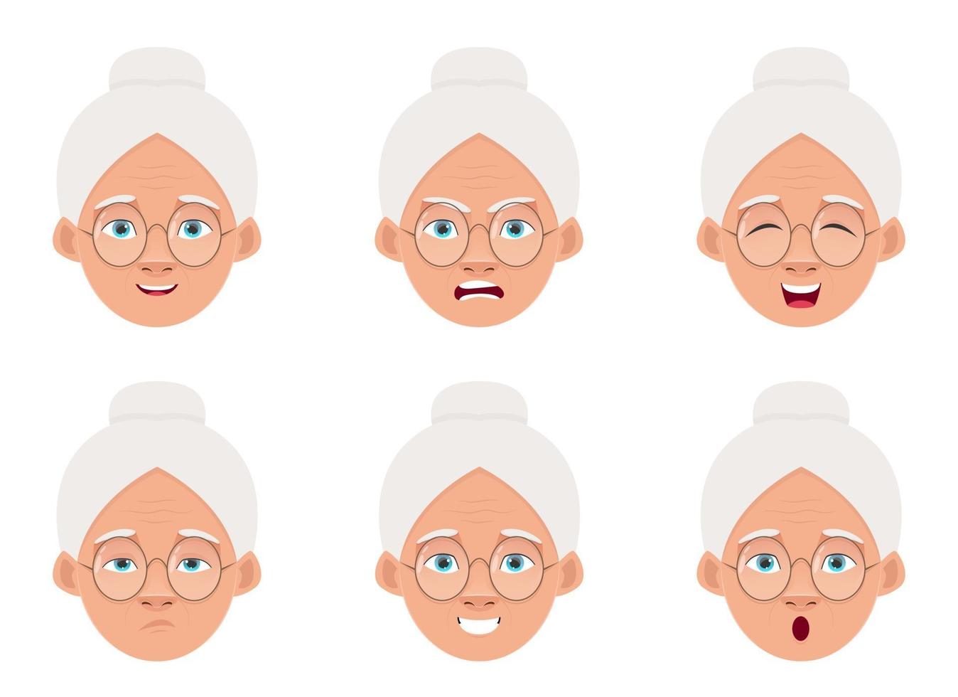 Old woman vector design illustration isolated on white background