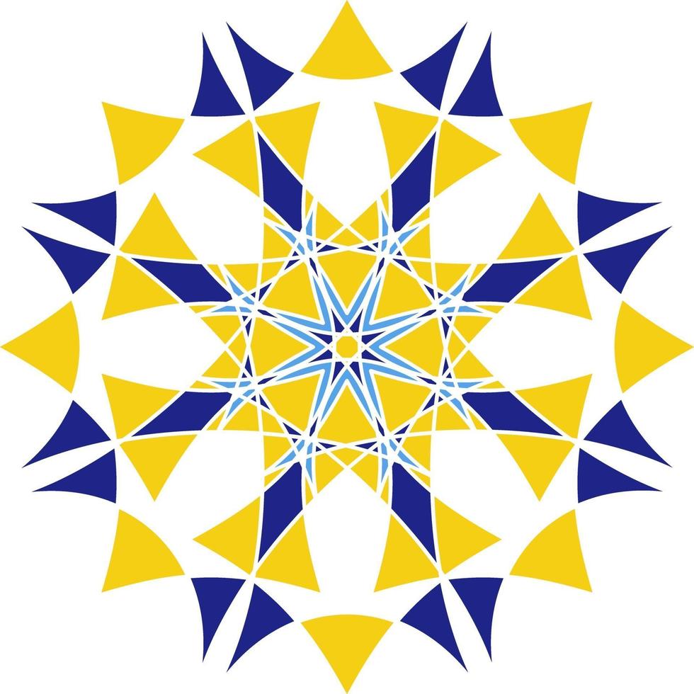 Mandala in Azulejo style, Portuguese circular ornament. vector