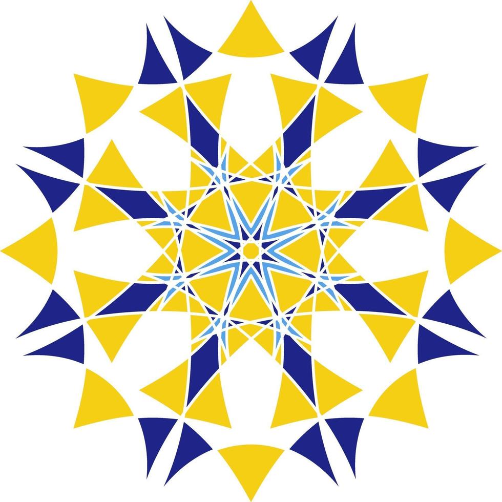 mandala en estilo azulejo, ornamento circular portugués. vector