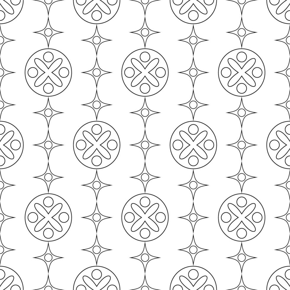 black and white seamless pattern geometric ornament vector