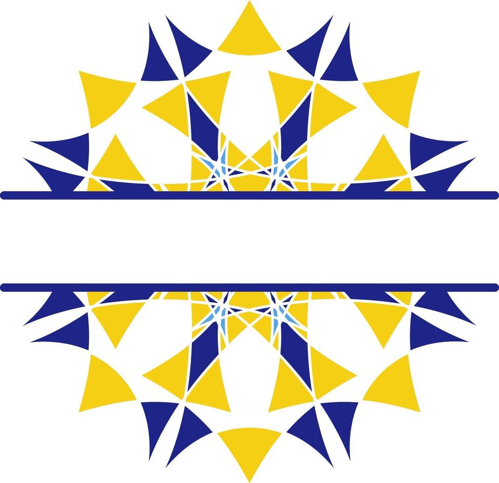 Mandala in Azulejo style, Portuguese circular ornament. vector