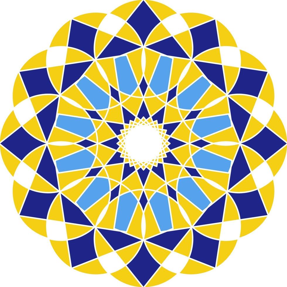 mandala en estilo azulejo, ornamento circular portugués. vector