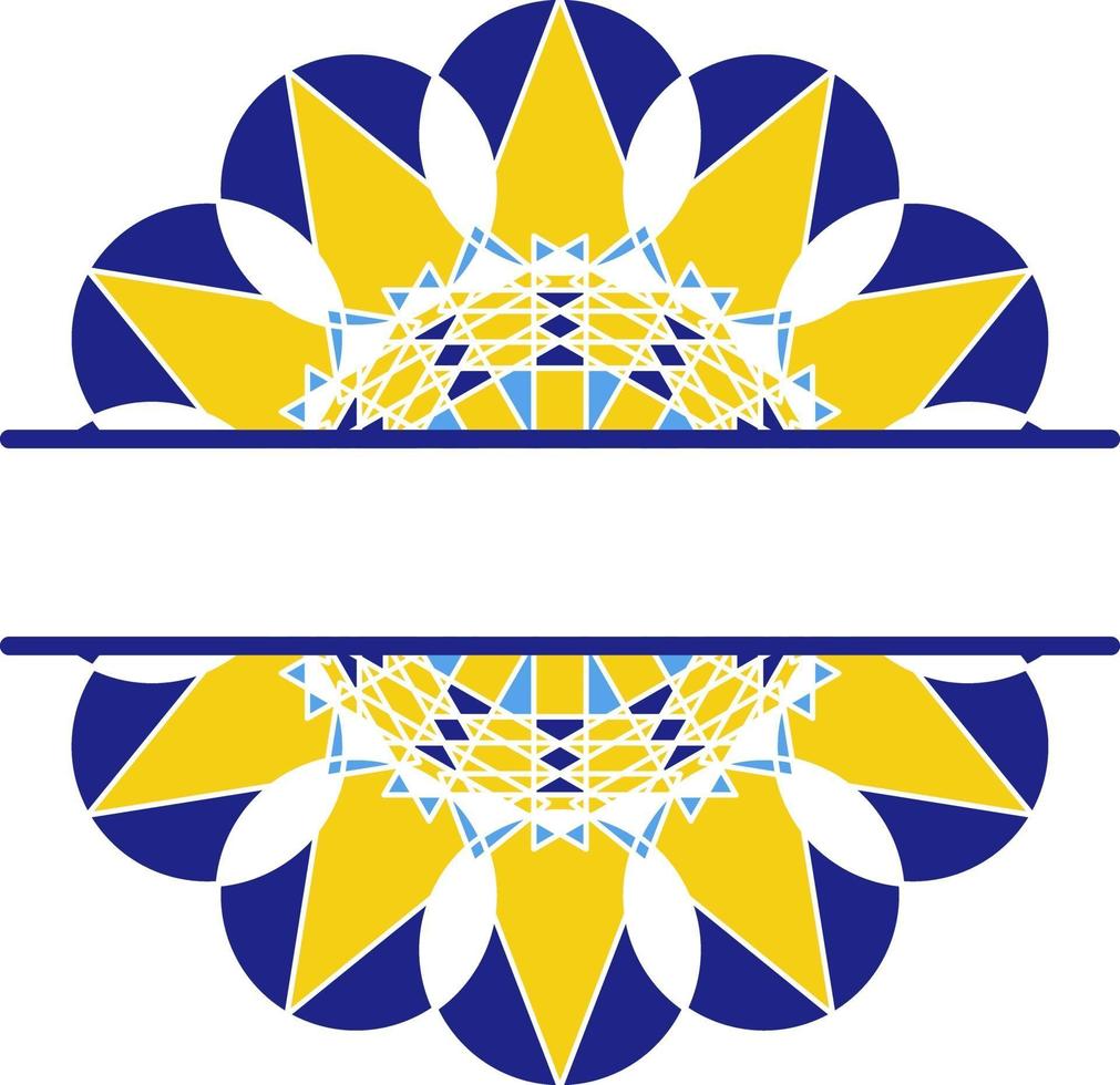 Mandala in Azulejo style, Portuguese circular ornament. vector