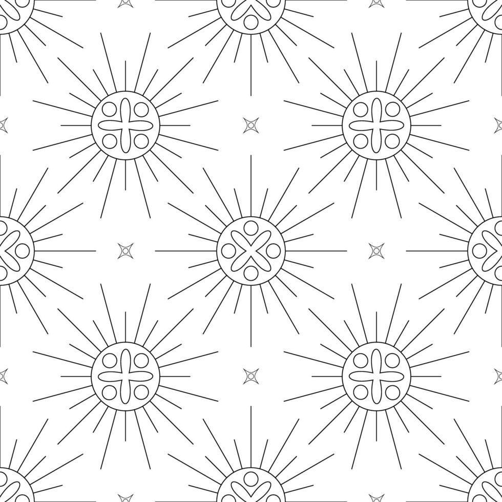 black and white seamless pattern geometric ornament vector