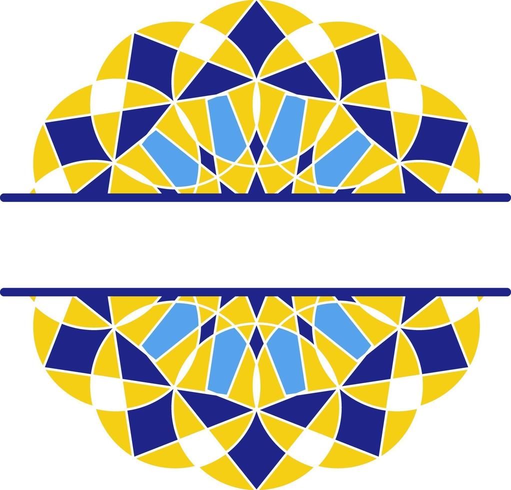 Mandala in Azulejo style, Portuguese circular ornament. vector