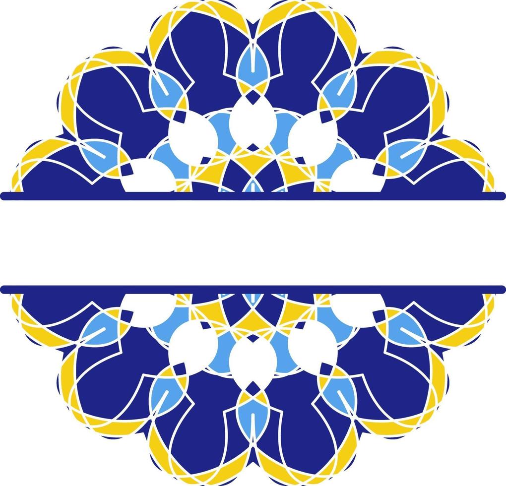 Mandala in Azulejo style, Portuguese circular ornament. vector