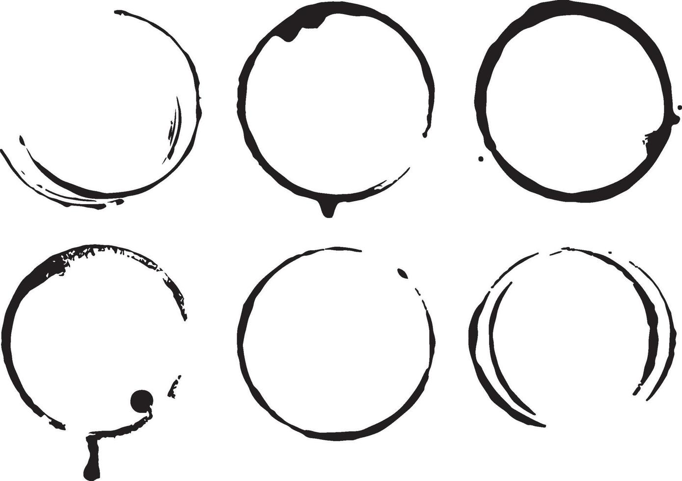 Collection Of 6 Grunge Circle vector