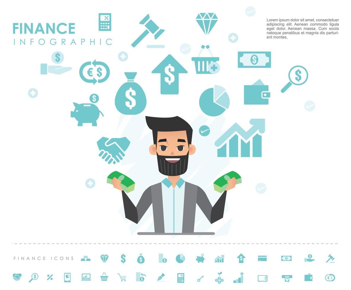 finance info graphic with icons vector design